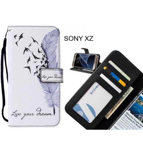 SONY XZ case leather wallet case printed ID