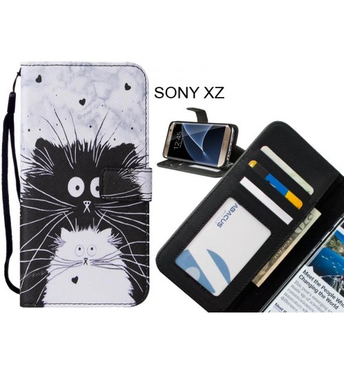 SONY XZ case leather wallet case printed ID