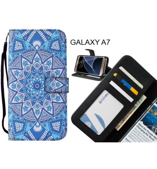 GALAXY A7 case leather wallet case printed ID