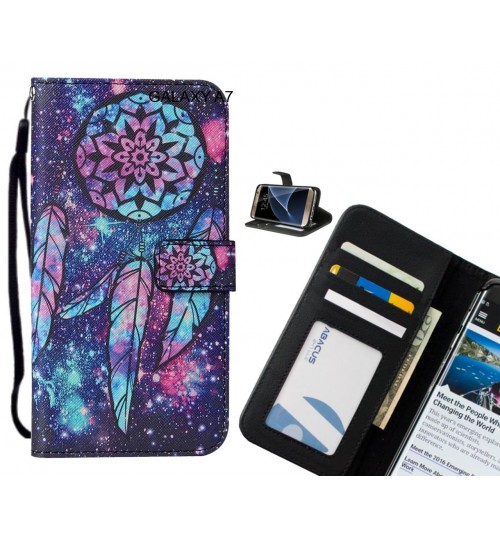 GALAXY A7 case leather wallet case printed ID