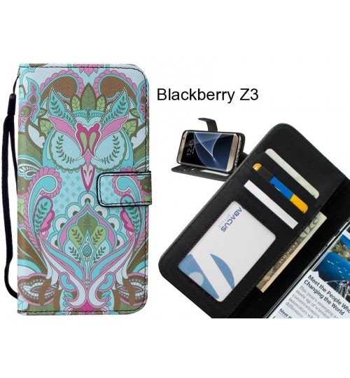 Blackberry Z3 case leather wallet case printed ID