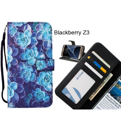 Blackberry Z3 case leather wallet case printed ID