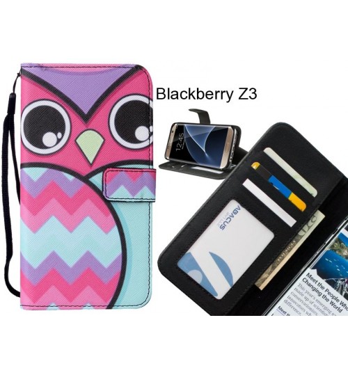 Blackberry Z3 case leather wallet case printed ID