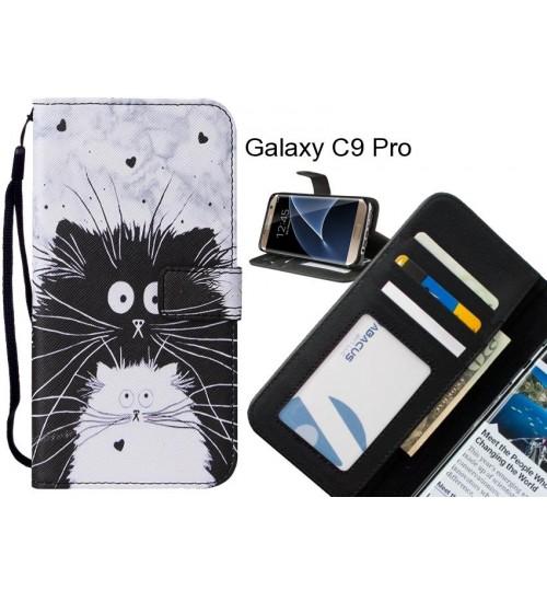 Galaxy C9 Pro case leather wallet case printed ID