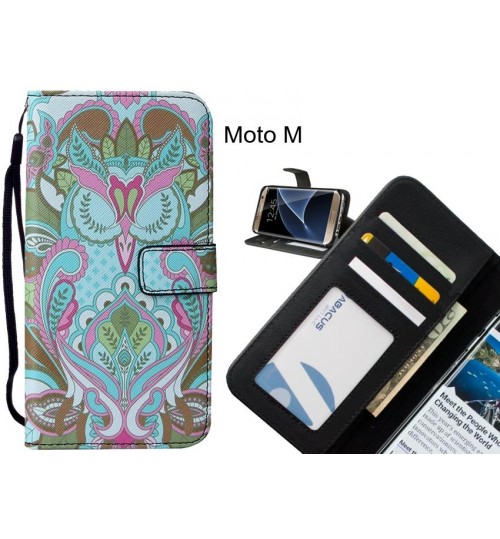 Moto M case leather wallet case printed ID