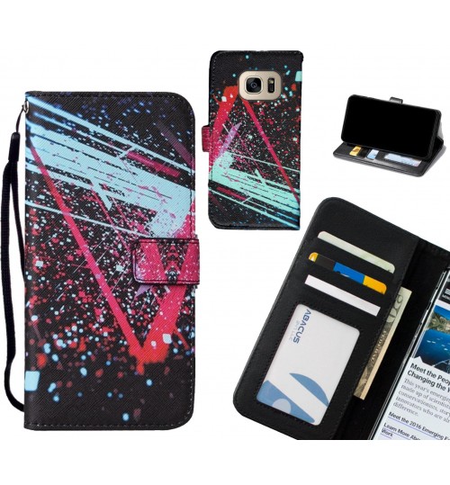 Galaxy S7 case leather wallet case printed ID