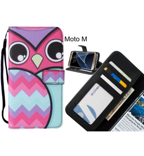 Moto M case leather wallet case printed ID