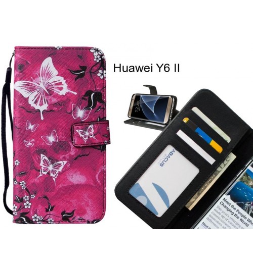 Huawei Y6 II case leather wallet case printed ID