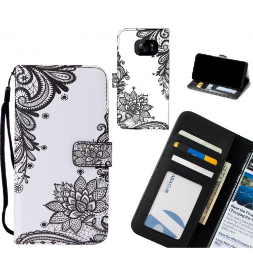 Galaxy S7 edge case leather wallet case printed ID
