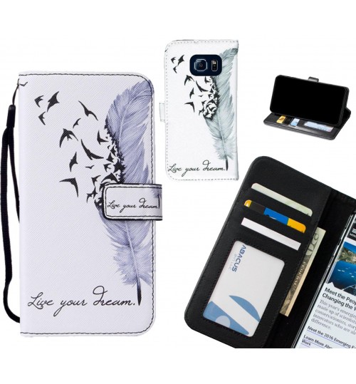 Galaxy S6 case leather wallet case printed ID