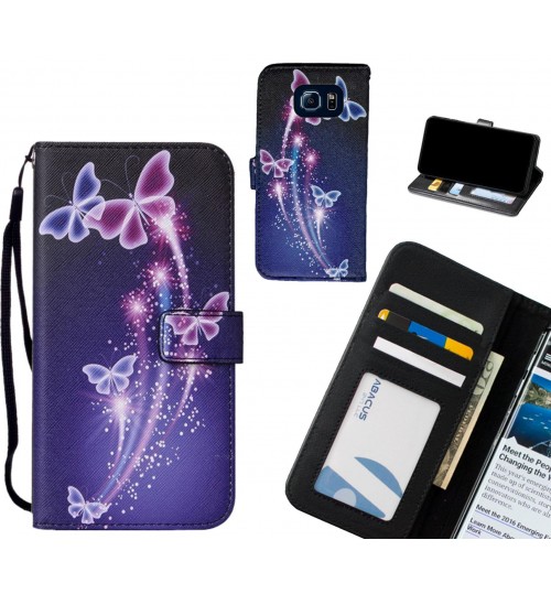 Galaxy S6 case leather wallet case printed ID