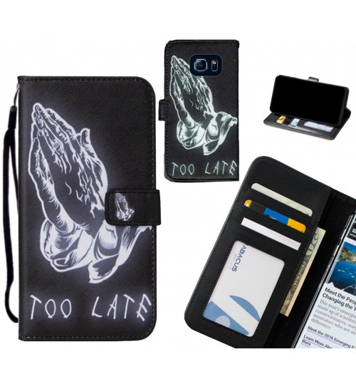 Galaxy S6 case leather wallet case printed ID