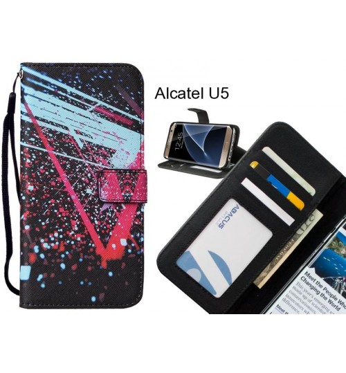 Alcatel U5 case leather wallet case printed ID