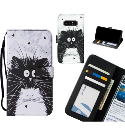 Galaxy Note 8 case leather wallet case printed ID