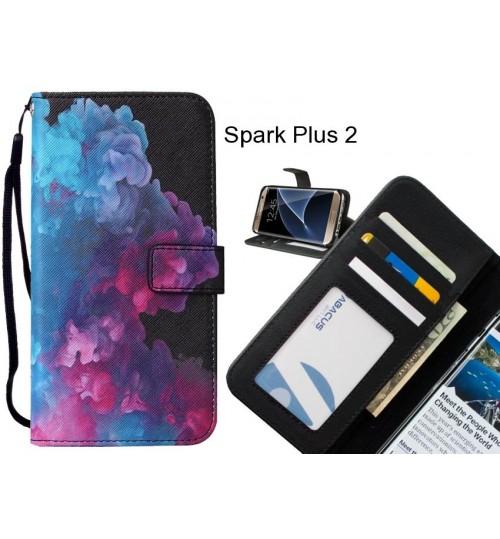 Spark Plus 2 case leather wallet case printed ID