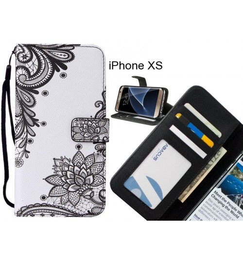 iPhone XS case leather wallet case printed ID