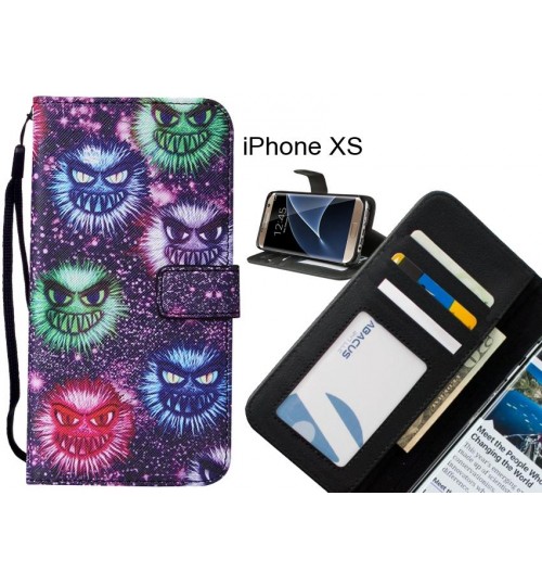 iPhone XS case leather wallet case printed ID