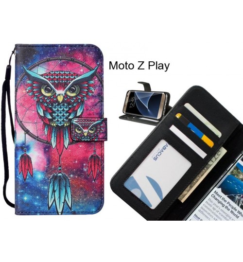Moto Z Play case leather wallet case printed ID