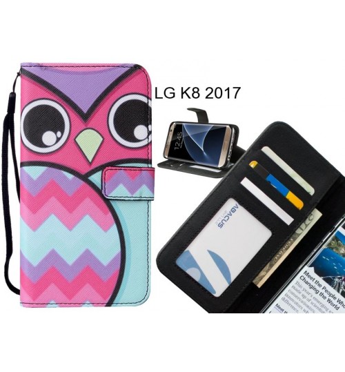 LG K8 2017 case leather wallet case printed ID