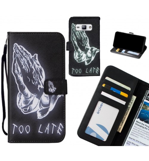 Galaxy J1 Ace case leather wallet case printed ID