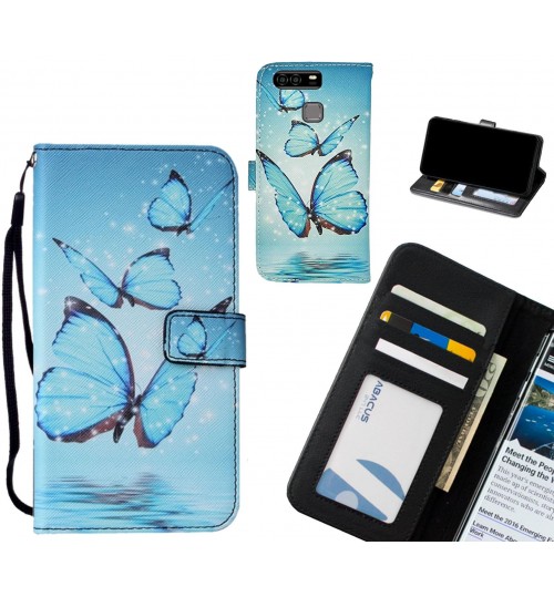 Huawei P9 case leather wallet case printed ID