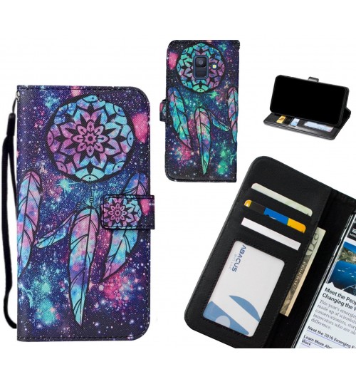 Galaxy A6 2018 case leather wallet case printed ID