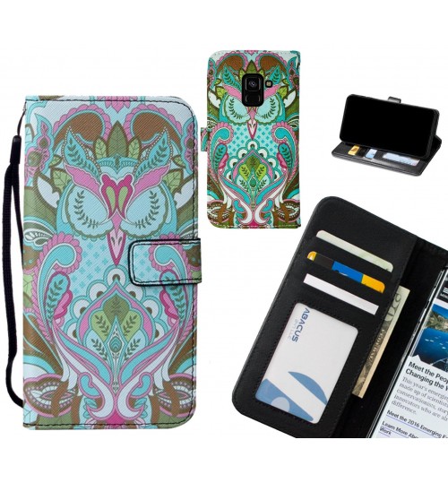 Galaxy A8 (2018) case leather wallet case printed ID