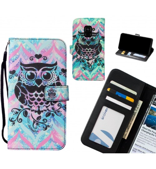 Galaxy A8 (2018) case leather wallet case printed ID