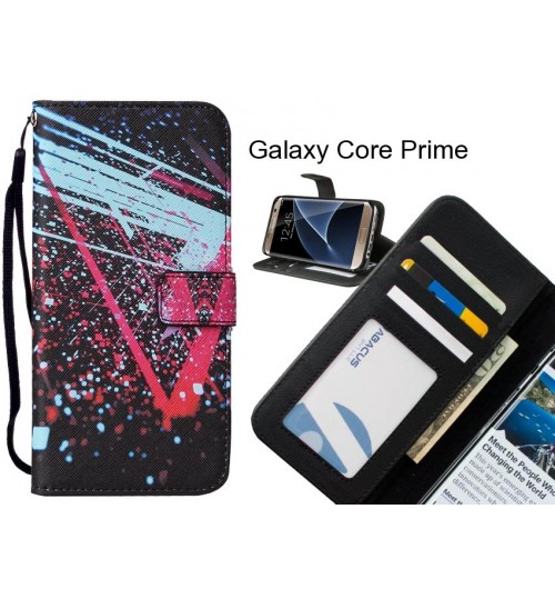 Galaxy Core Prime case leather wallet case printed ID