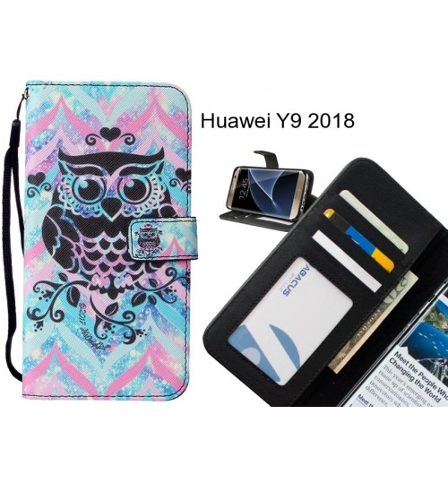 Huawei Y9 2018 case leather wallet case printed ID