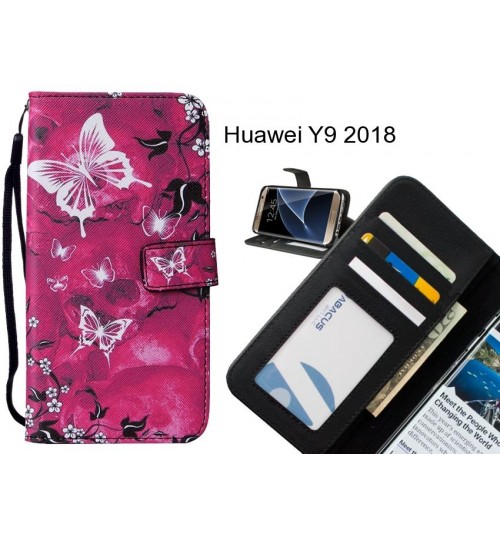 Huawei Y9 2018 case leather wallet case printed ID