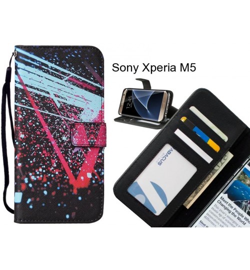 Sony Xperia M5 case leather wallet case printed ID