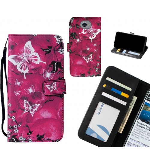 Huawei Y7 case leather wallet case printed ID