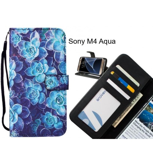 Sony M4 Aqua case leather wallet case printed ID