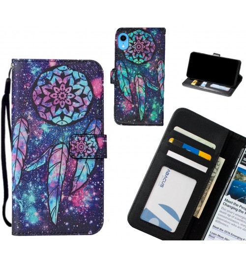 iPhone XR case leather wallet case printed ID