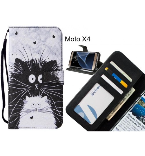 Moto X4 case leather wallet case printed ID