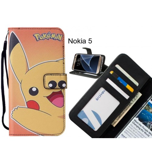 Nokia 5 case leather wallet case printed ID