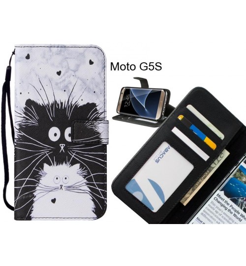 Moto G5S case leather wallet case printed ID