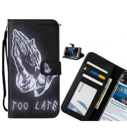 Galaxy Alpha case leather wallet case printed ID