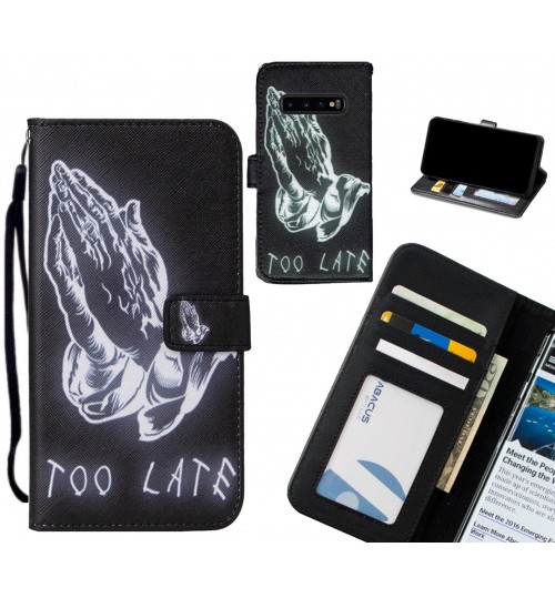 Galaxy S10 PLUS case leather wallet case printed ID