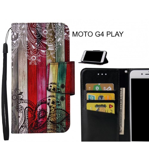 MOTO G4 PLAY Case wallet fine leather case printed