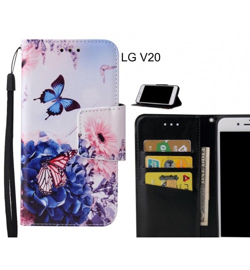 LG V20 Case wallet fine leather case printed