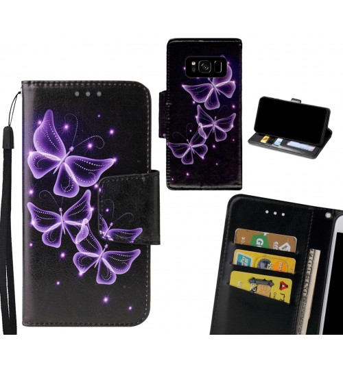 Galaxy S8 Case wallet fine leather case printed