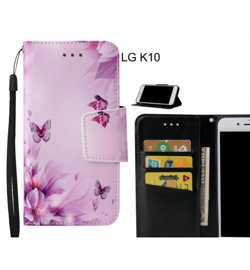 LG K10 Case wallet fine leather case printed