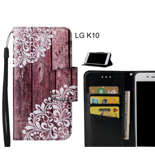 LG K10 Case wallet fine leather case printed