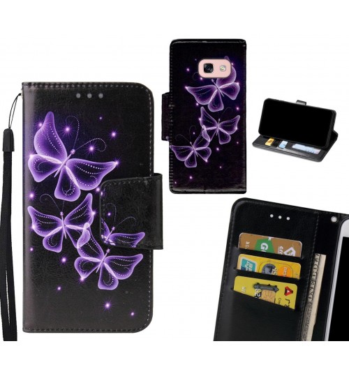 Galaxy A3 2017 Case wallet fine leather case printed