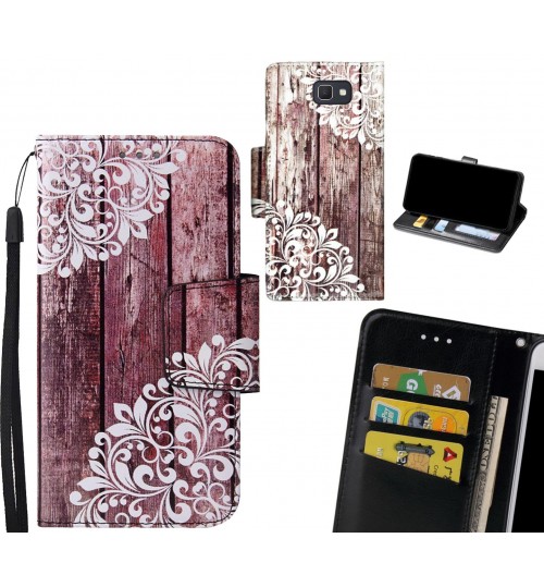 Galaxy J7 Prime Case wallet fine leather case printed