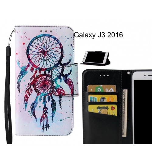 Galaxy J3 2016 Case wallet fine leather case printed