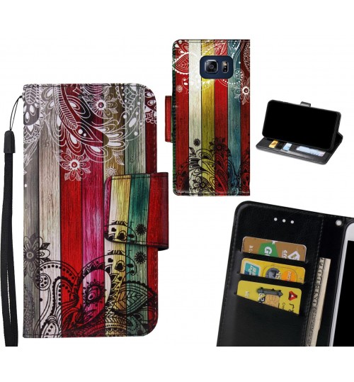 S6 Edge Plus Case wallet fine leather case printed