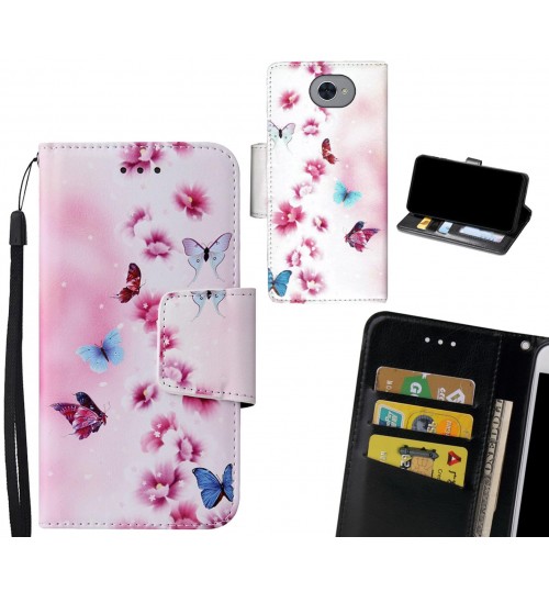 Huawei Y7 Case wallet fine leather case printed